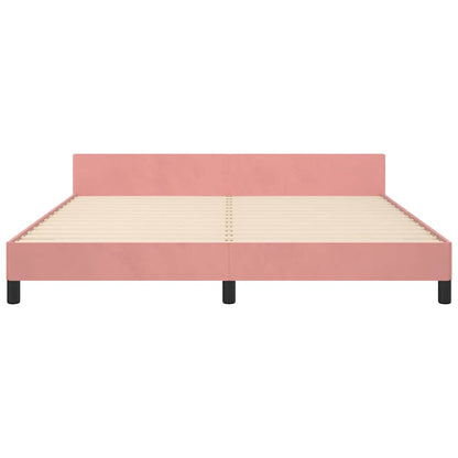 Giroletto con Testiera senza Materasso Rosa 180x200 cm Velluto | homemem39