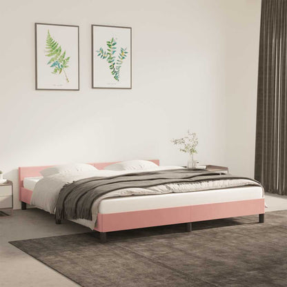 Giroletto con Testiera senza Materasso Rosa 180x200 cm Velluto | homemem39