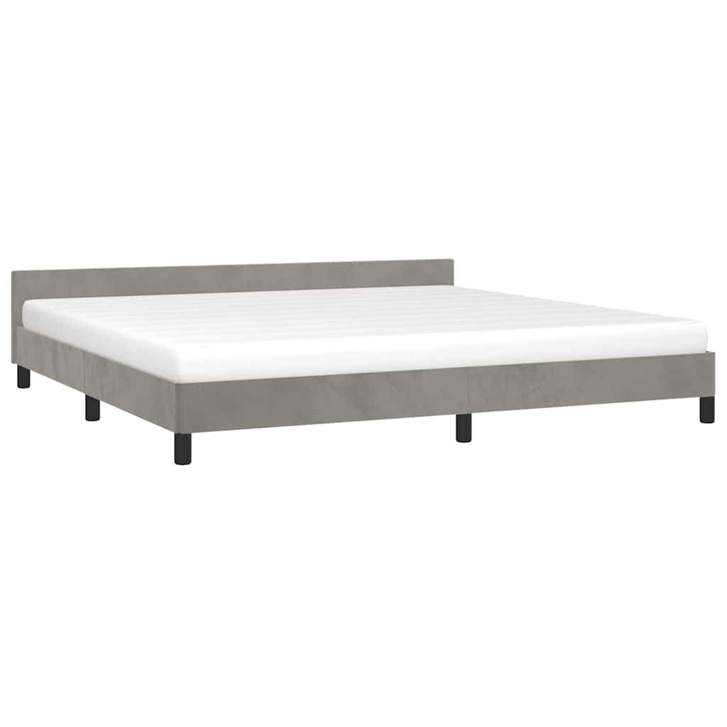 Giroletto senza Materasso Grigio Chiaro 200x200 cm Velluto