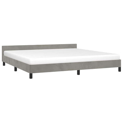 Giroletto senza Materasso Grigio Chiaro 200x200 cm Velluto