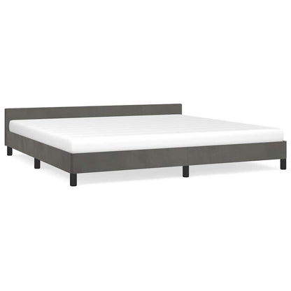 Giroletto senza Materasso Grigio Scuro 200x200 cm Velluto