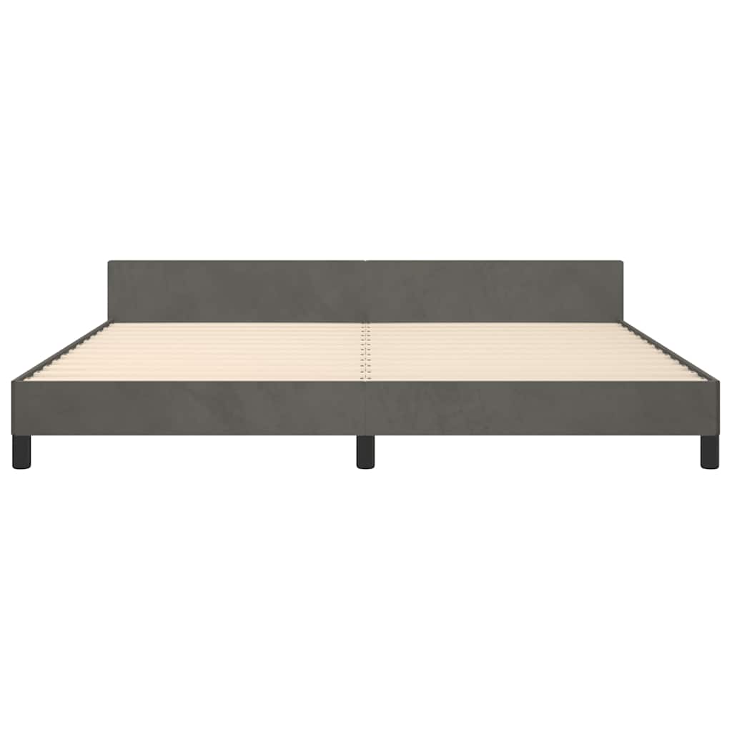 Giroletto senza Materasso Grigio Scuro 200x200 cm Velluto