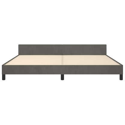 Giroletto senza Materasso Grigio Scuro 200x200 cm Velluto