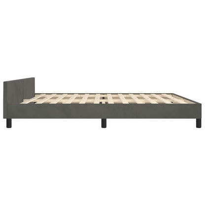 Giroletto senza Materasso Grigio Scuro 200x200 cm Velluto