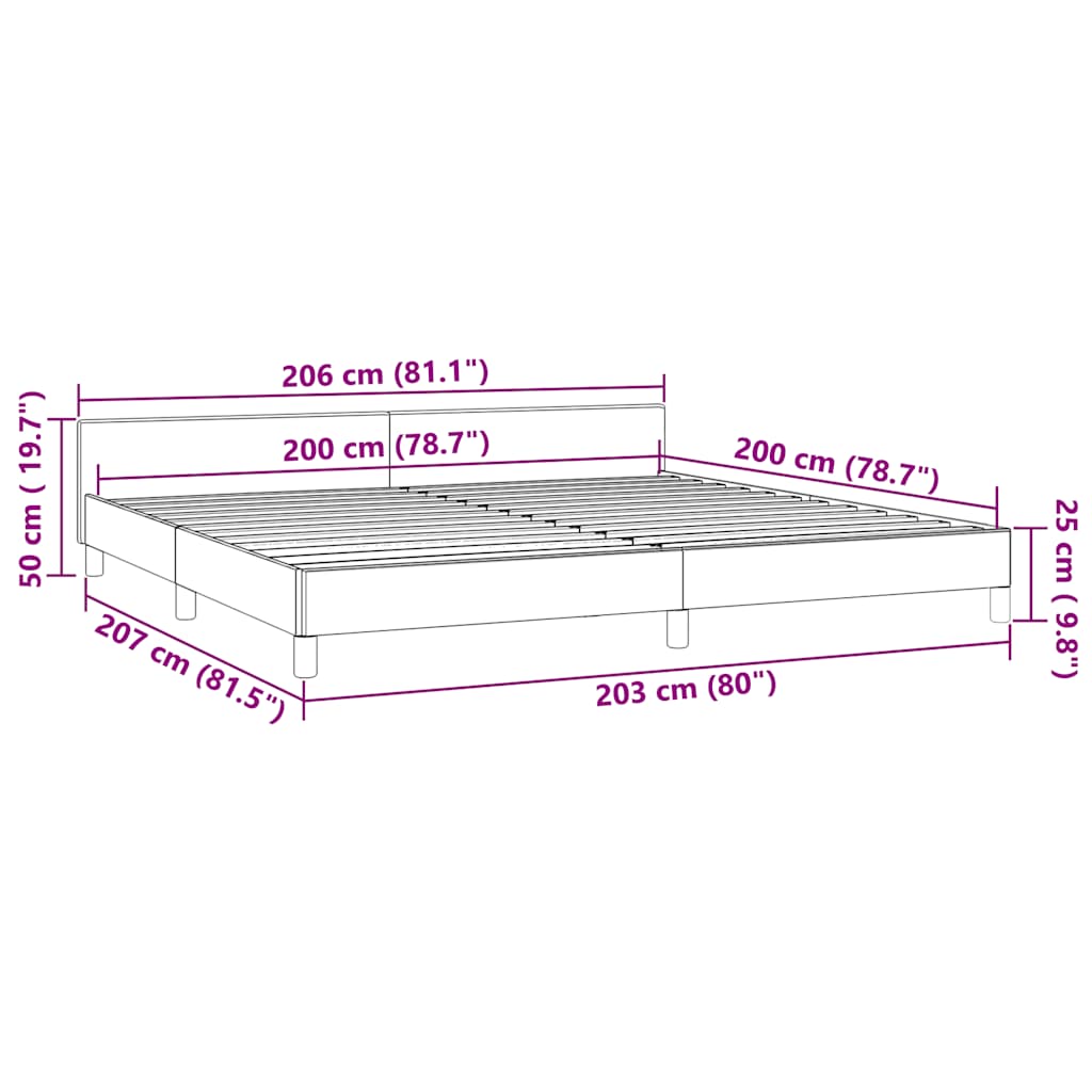 Giroletto senza Materasso Grigio Scuro 200x200 cm Velluto
