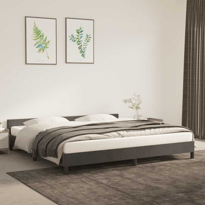 Giroletto senza Materasso Grigio Scuro 200x200 cm Velluto