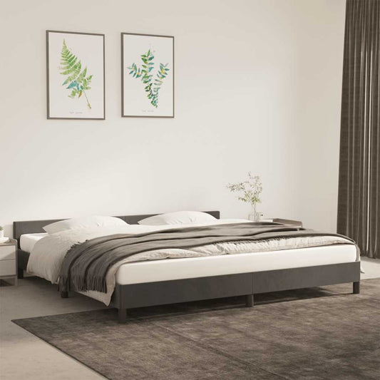 Giroletto senza Materasso Grigio Scuro 200x200 cm Velluto