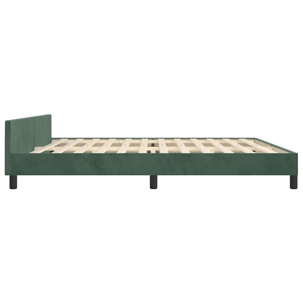 Giroletto senza Materasso Verde Scuro 200x200 cm in Velluto - homemem39