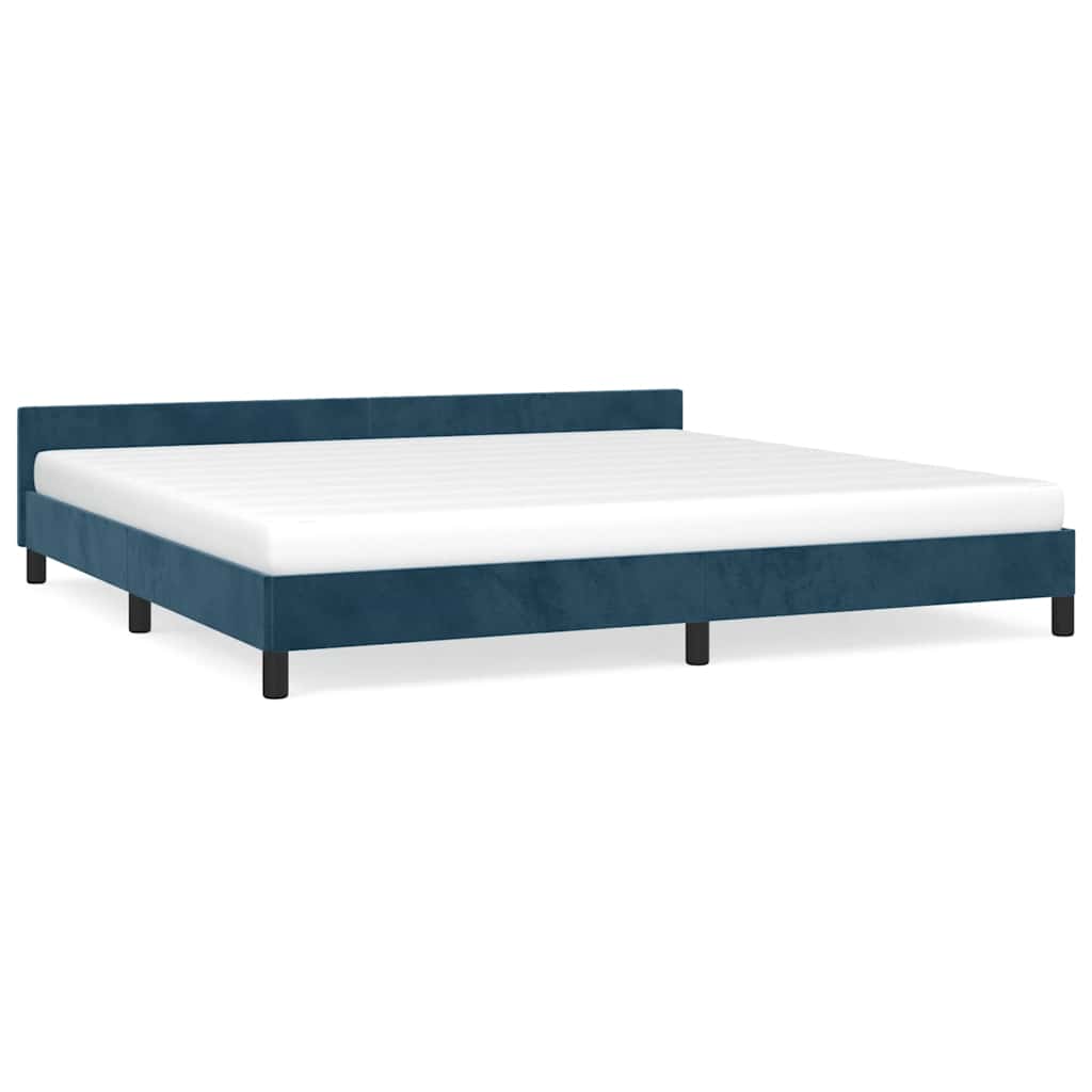Giroletto senza Materasso Blu Scuro 200x200 cm in Velluto | homemem39