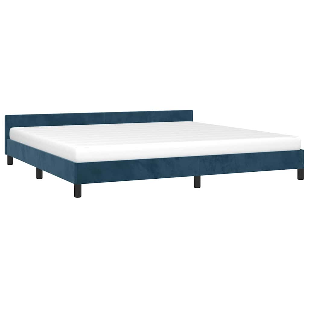 Giroletto senza Materasso Blu Scuro 200x200 cm in Velluto | homemem39