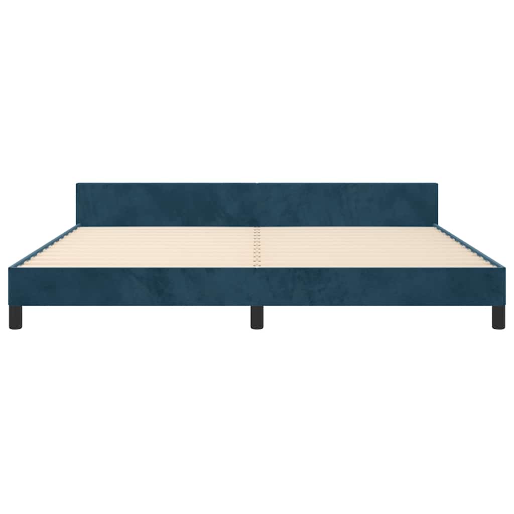 Giroletto senza Materasso Blu Scuro 200x200 cm in Velluto | homemem39