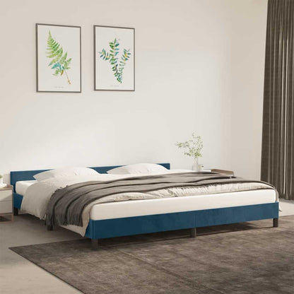 Giroletto senza Materasso Blu Scuro 200x200 cm in Velluto | homemem39