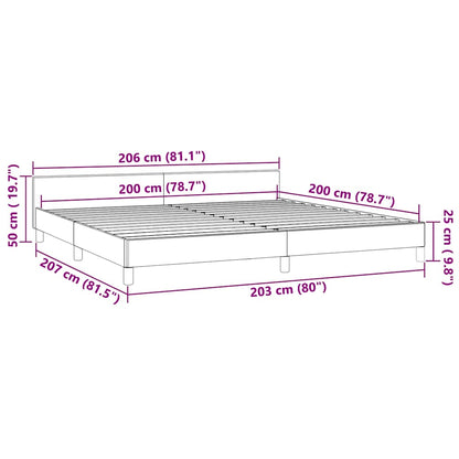 Giroletto con Testiera senza Materasso Rosa 200x200 cm Velluto