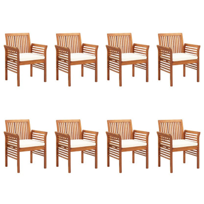 Sedie da Pranzo Giardino con Cuscini 8 pz Legno Massello Acacia
