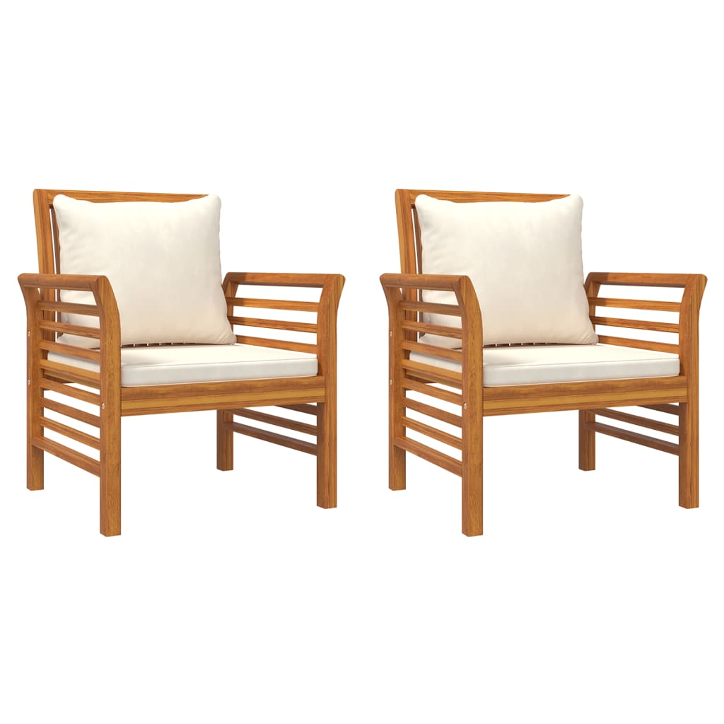 Set Mobili da Giardino 3pz con Cuscini Legno Massello di Acacia | homemem39