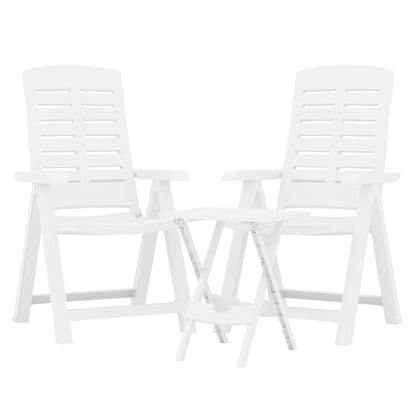 Set da Pranzo da Giardino 3 pz Bianco in Polipropilene | homemem39