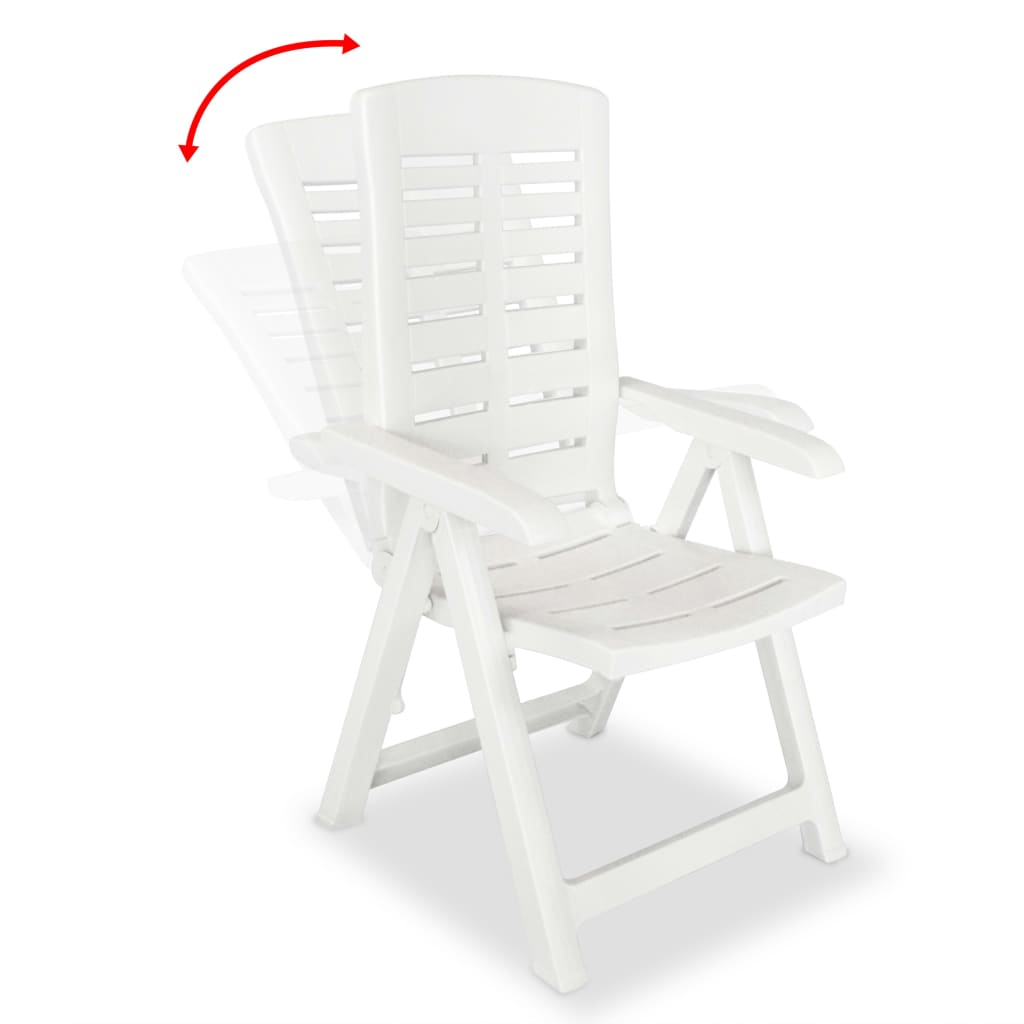 Set da Pranzo da Giardino 3 pz Bianco in Polipropilene | homemem39
