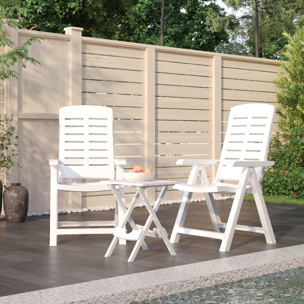 Set da Pranzo da Giardino 3 pz Bianco in Polipropilene | homemem39