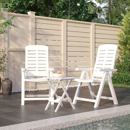 Set da Pranzo da Giardino 3 pz Bianco in Polipropilene | homemem39