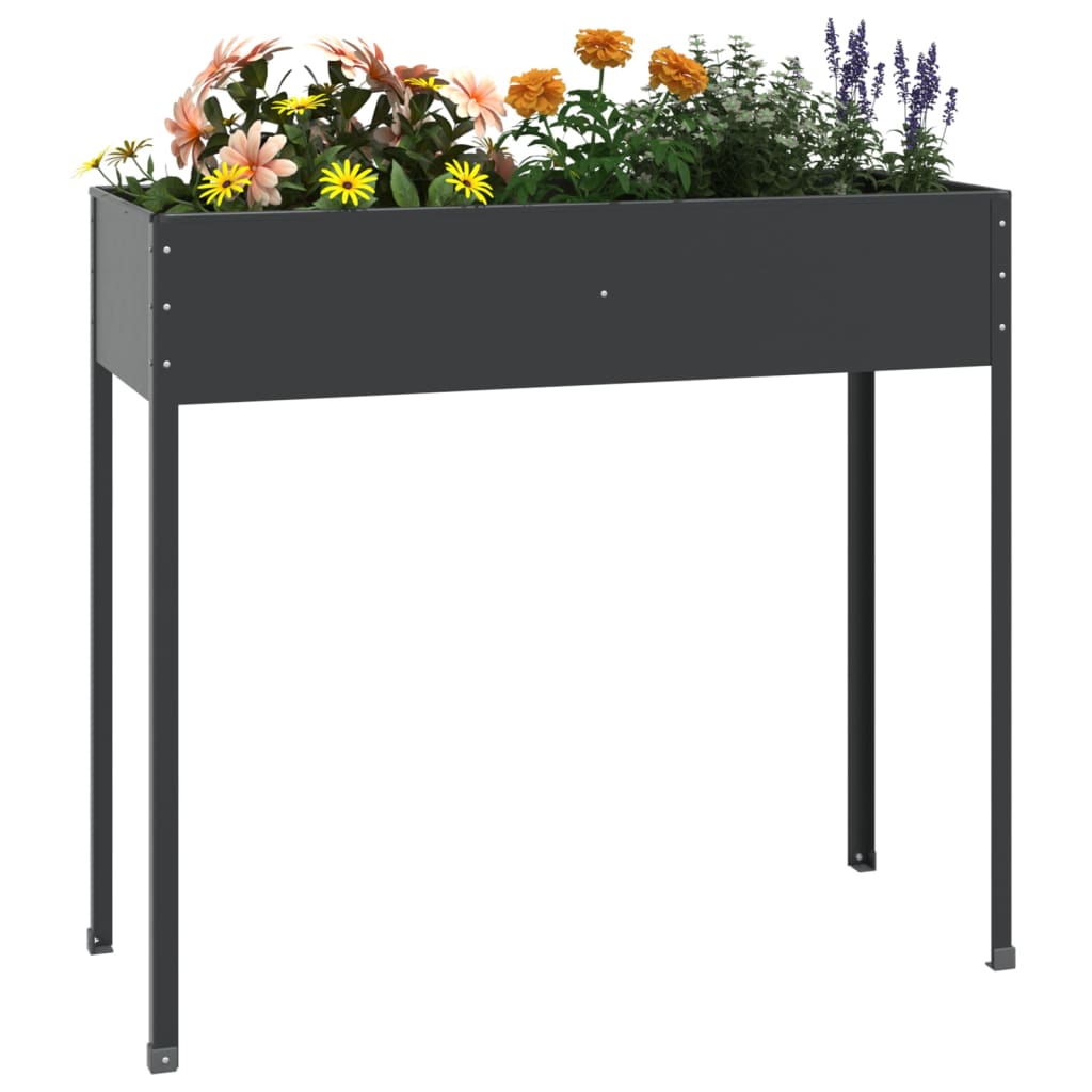 Fioriera da Giardino Antracite 100,5x40,5x90 cm Acciaio Zincato | homemem39