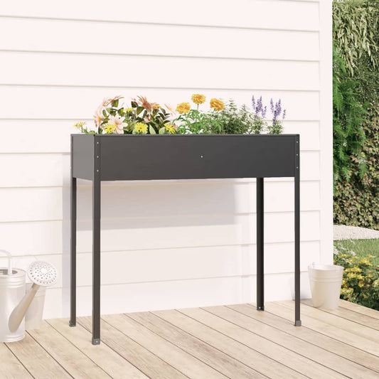 Fioriera da Giardino Antracite 100,5x40,5x90 cm Acciaio Zincato | homemem39