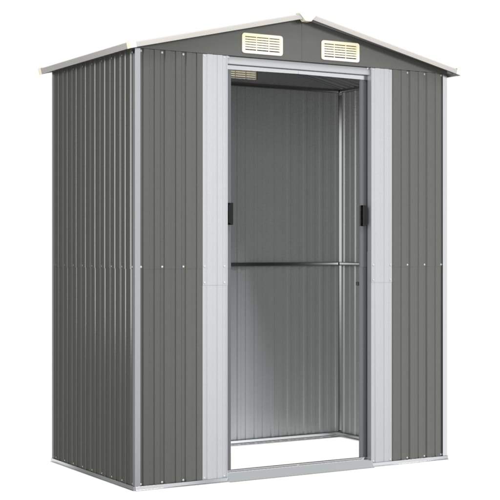 Capanno da Giardino Grigio Chiaro 192x108x223cm Acciaio Zincato - homemem39