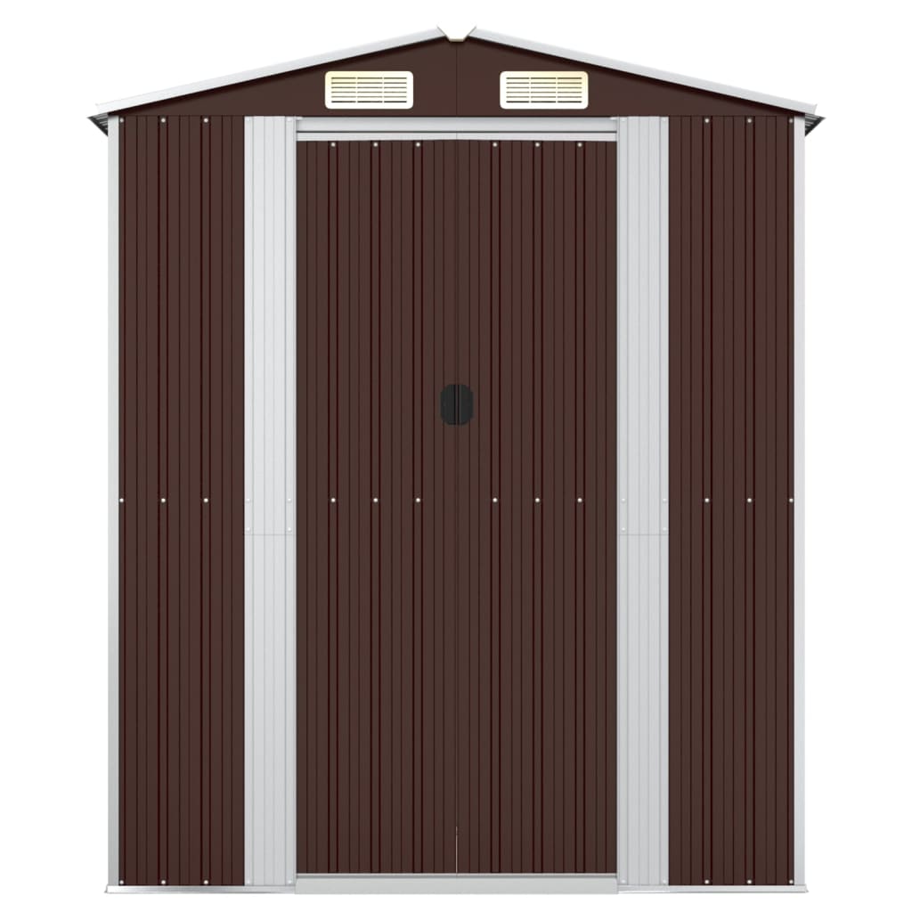 Capanno da Giardino Marrone Scuro 192x108x223cm Acciaio Zincato - homemem39