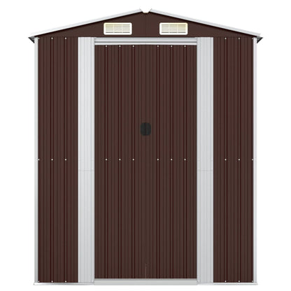 Capanno da Giardino Marrone Scuro 192x108x223cm Acciaio Zincato - homemem39