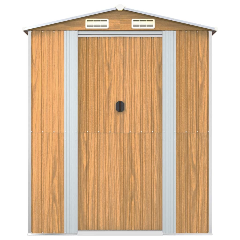 Capanno Giardino Marrone Chiaro 192x108x223 cm Acciaio Zincato - homemem39