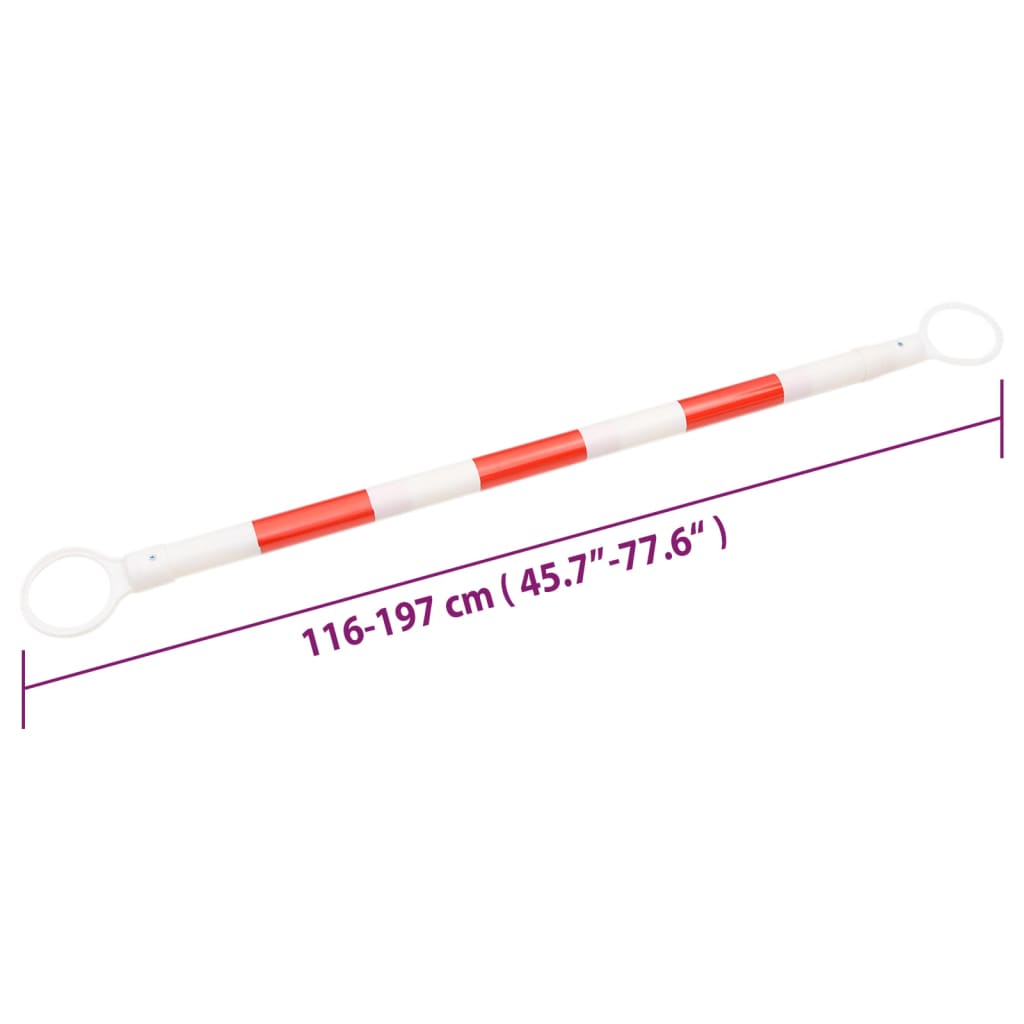Barre Retrattili per Coni Stradali 10 pz ABS 116-197 cm | homemem39