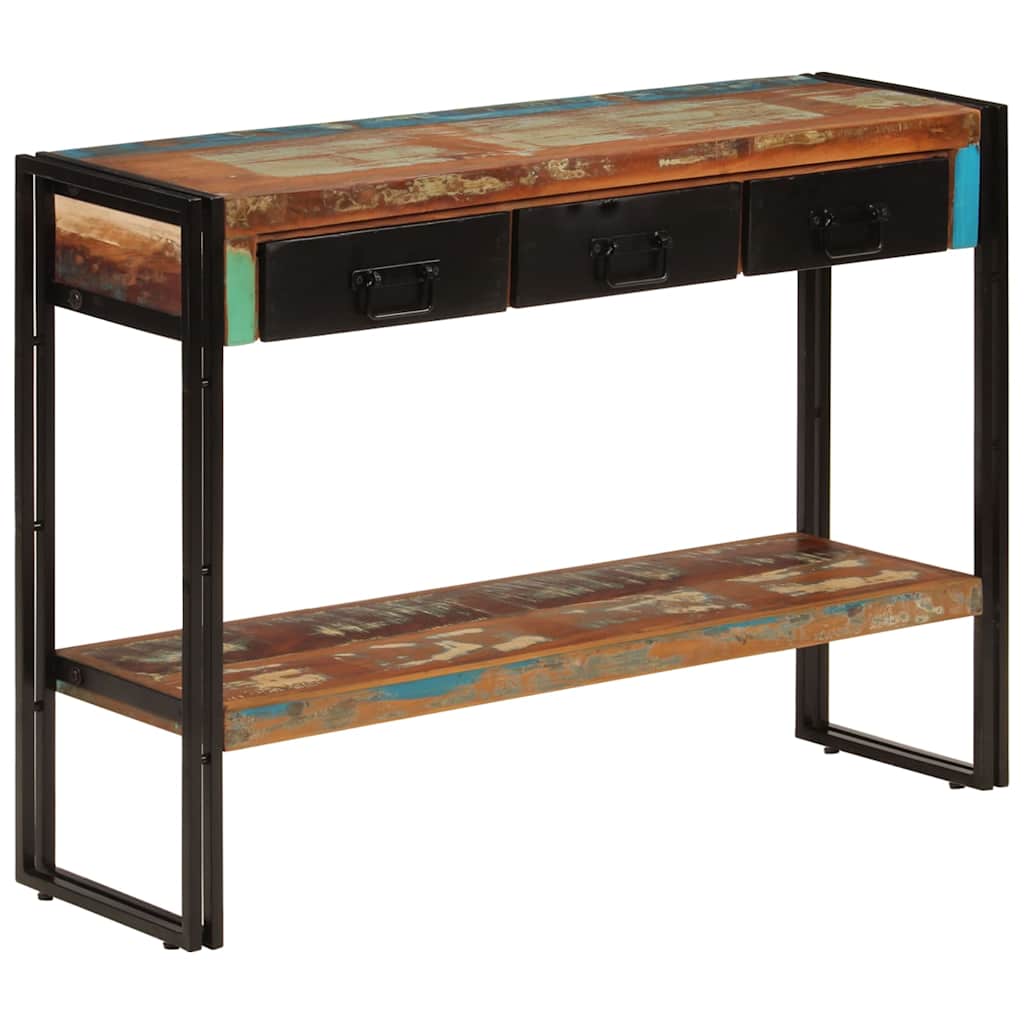 Tavolo Consolle 110x30x76 cm in Legno Massello Riciclato