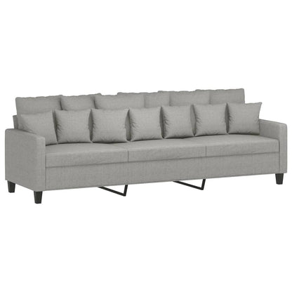 Divano a 3 Posti Grigio Chiaro 210 cm in Tessuto | homemem39