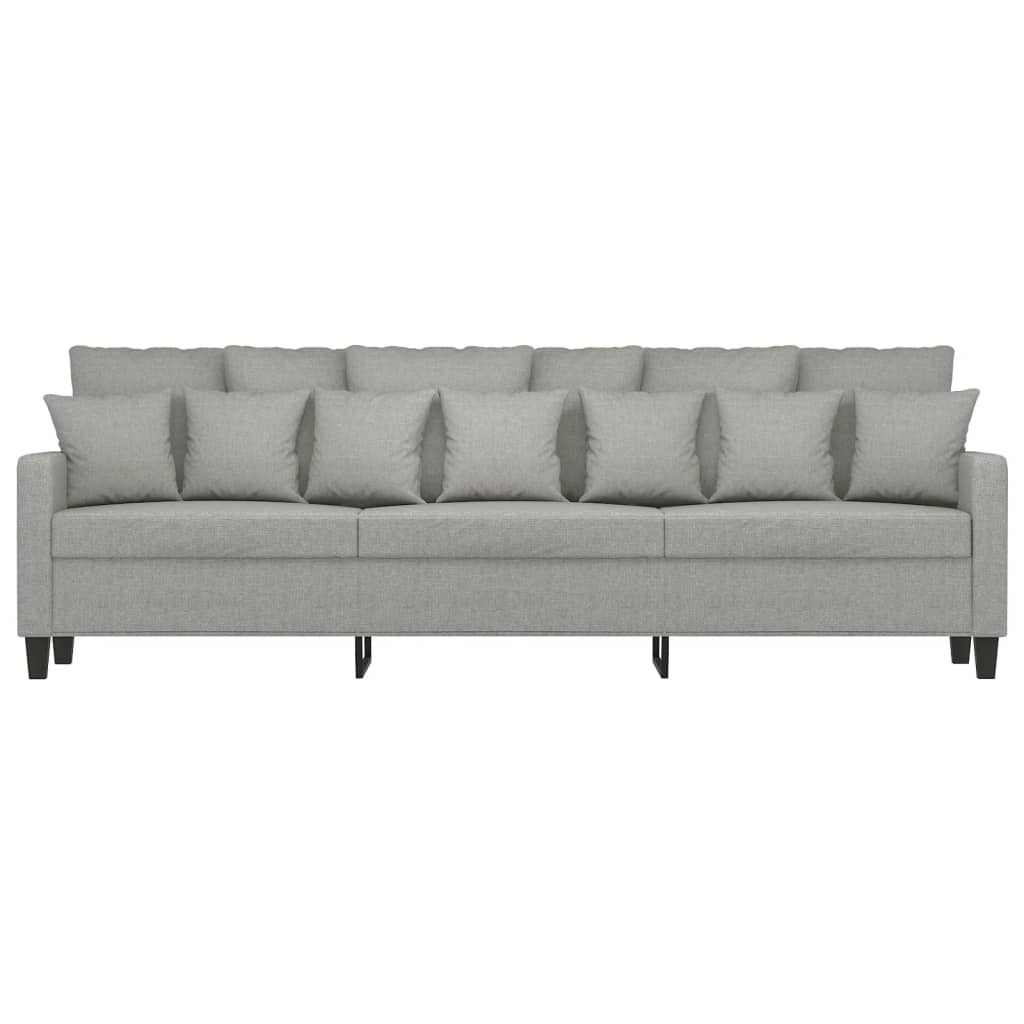 Divano a 3 Posti Grigio Chiaro 210 cm in Tessuto | homemem39