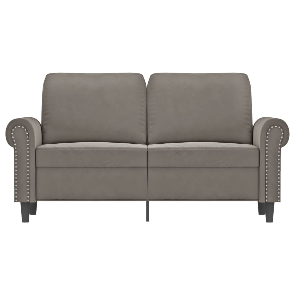 Divano a 2 Posti Grigio Chiaro 120 cm in Velluto | homemem39