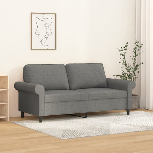 Divano a 2 Posti Grigio Scuro 140 cm in Tessuto | homemem39
