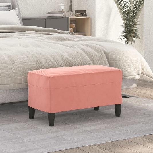 Panca Rosa 70x35x41 cm in Velluto - homemem39