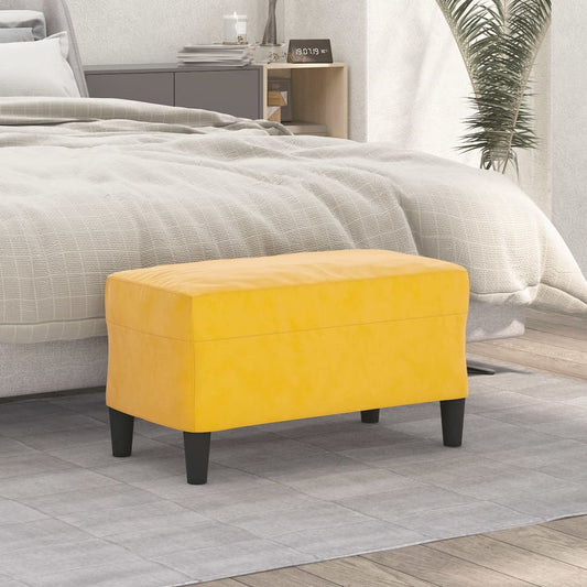 Panca Giallo 70x35x41 cm in Velluto - homemem39
