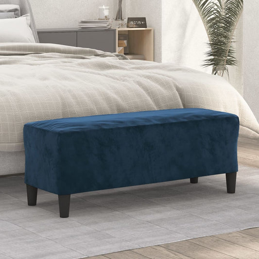 Panca Blu 100x35x41 cm in Velluto - homemem39