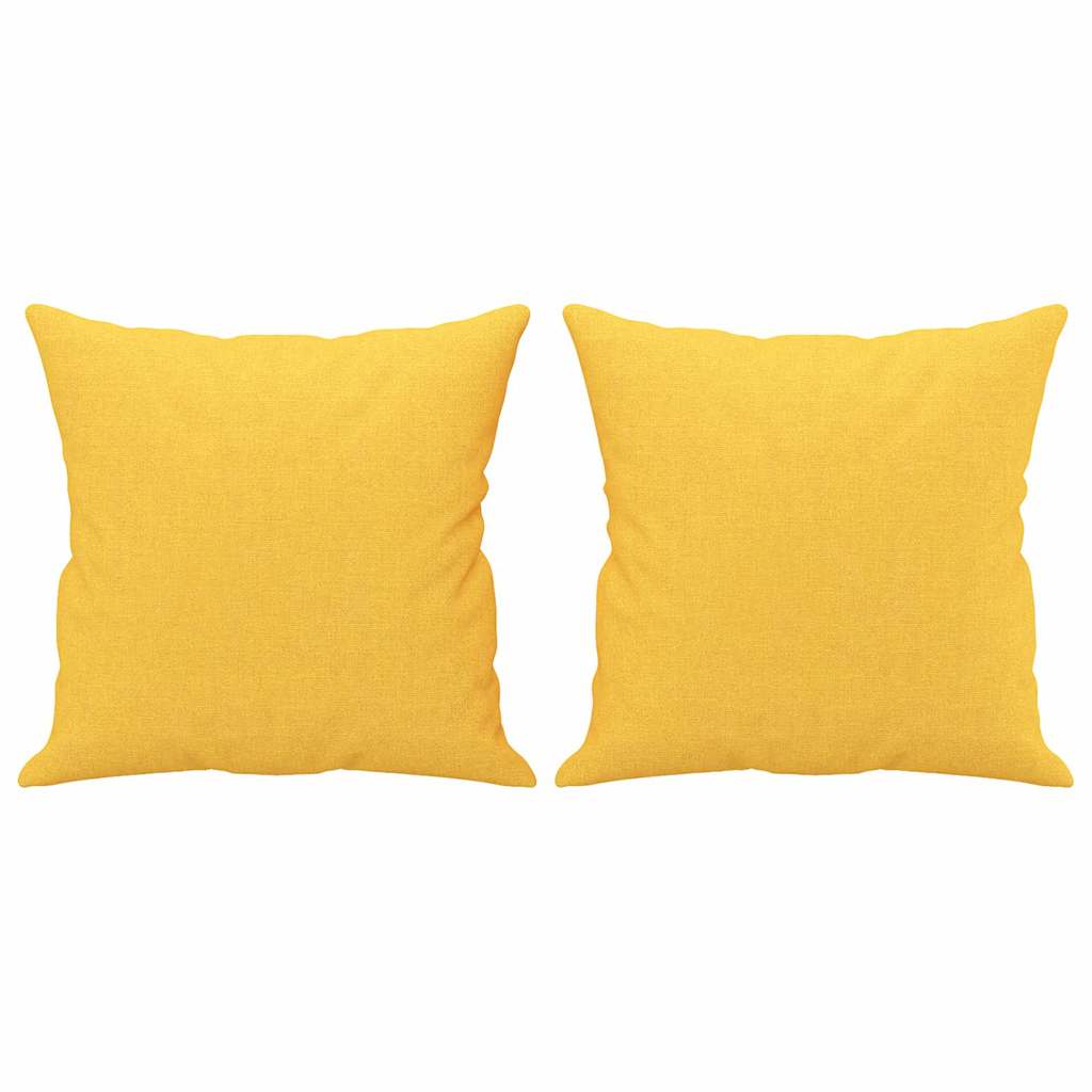 Cuscini Decorativi 2 pz Giallo Chiaro 40x40 cm in Tessuto