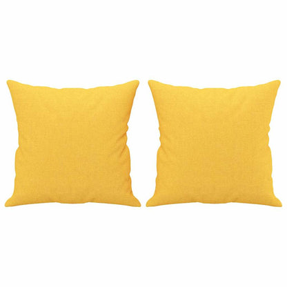 Cuscini Decorativi 2 pz Giallo Chiaro 40x40 cm in Tessuto