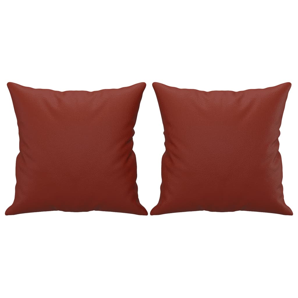 Cuscini Decorativi 2pz Rosso Vino 40x40 cm in Similpelle | homemem39
