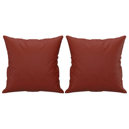 Cuscini Decorativi 2pz Rosso Vino 40x40 cm in Similpelle | homemem39
