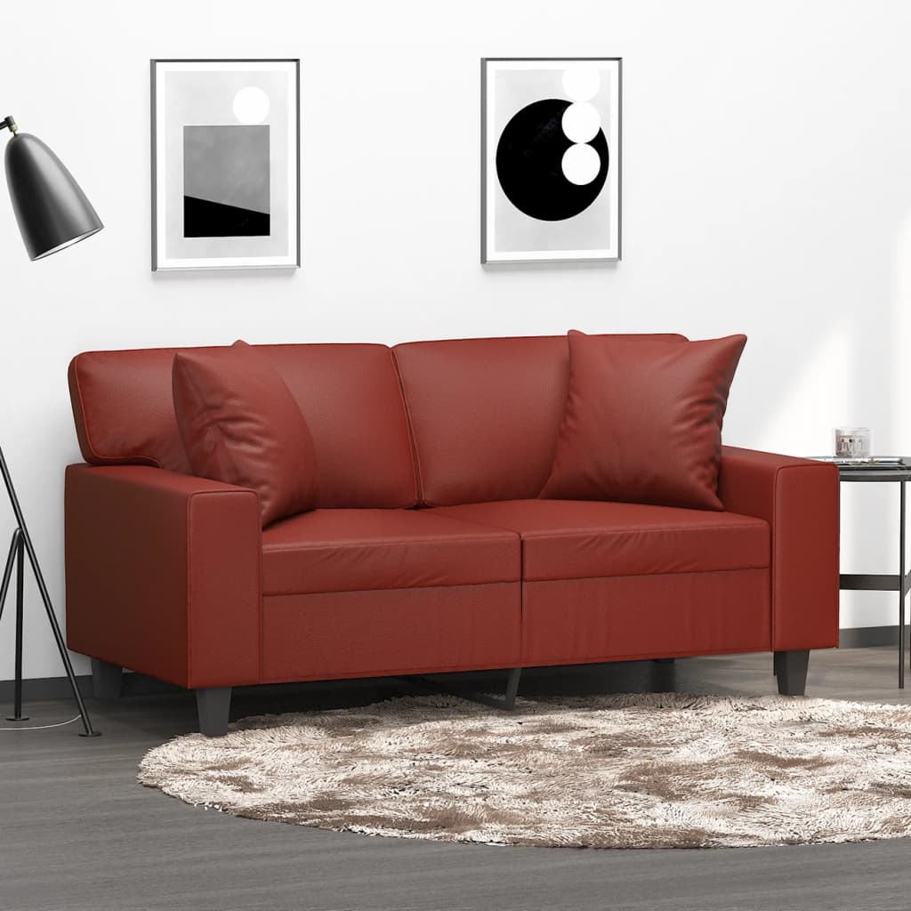 Cuscini Decorativi 2pz Rosso Vino 40x40 cm in Similpelle | homemem39