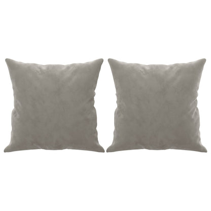 Cuscini Decorativi 2 pz Grigio Chiaro 40x40 cm in Velluto - homemem39