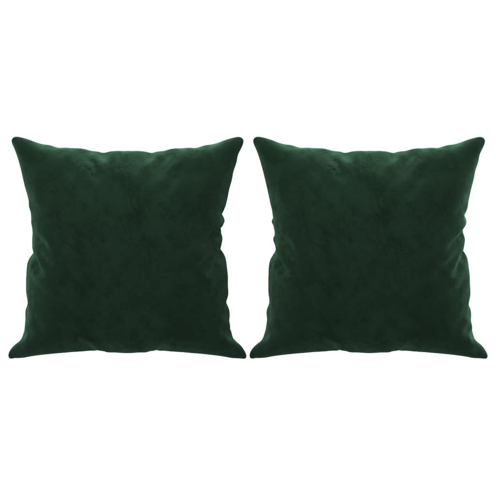 Cuscini Decorativi 2 pz Verde Scuro 40x40 cm in Velluto - homemem39