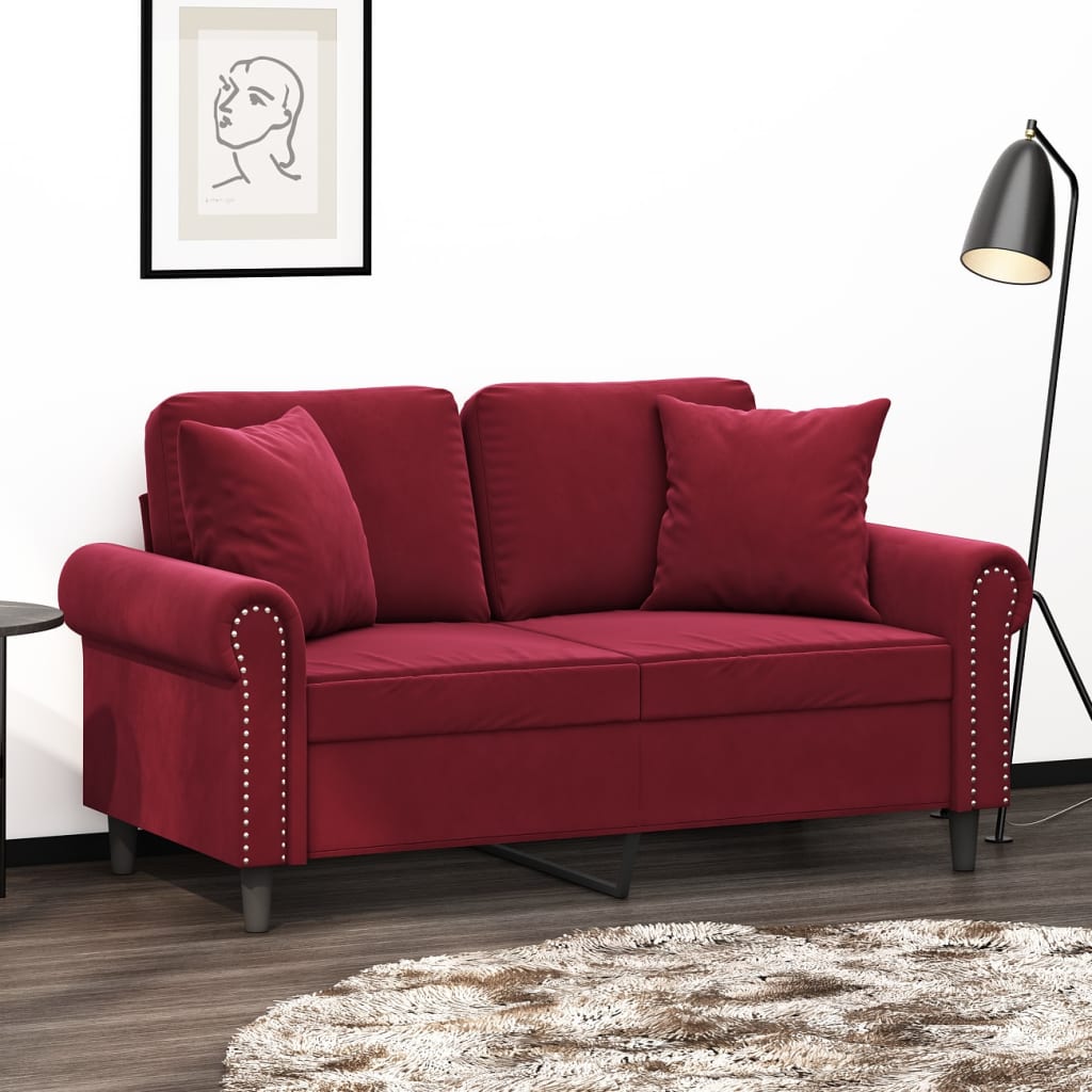 Cuscini Decorativi 2 pz Rosso Vino 40x40 cm in Velluto - homemem39