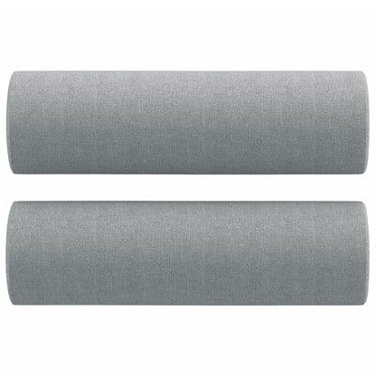 Cuscini Decorativi 2pz Grigio Chiaro Ø15x50 cm in Tessuto - homemem39