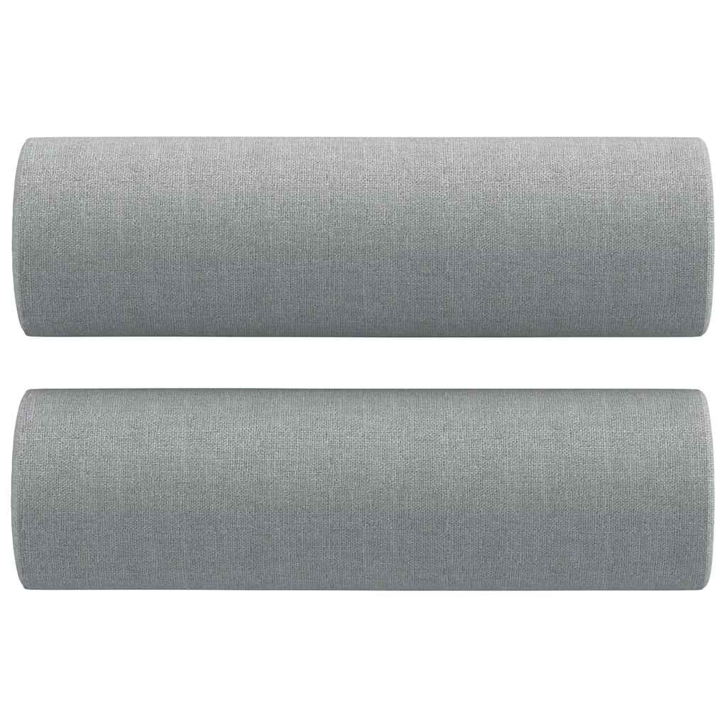 Cuscini Decorativi 2pz Grigio Chiaro Ø15x50 cm in Tessuto - homemem39