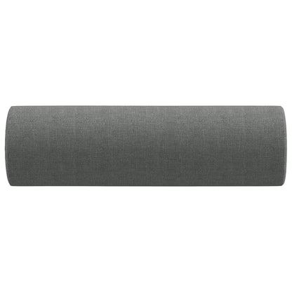 Cuscini Decorativi 2 pz Grigio Scuro Ø15x50 cm in Tessuto