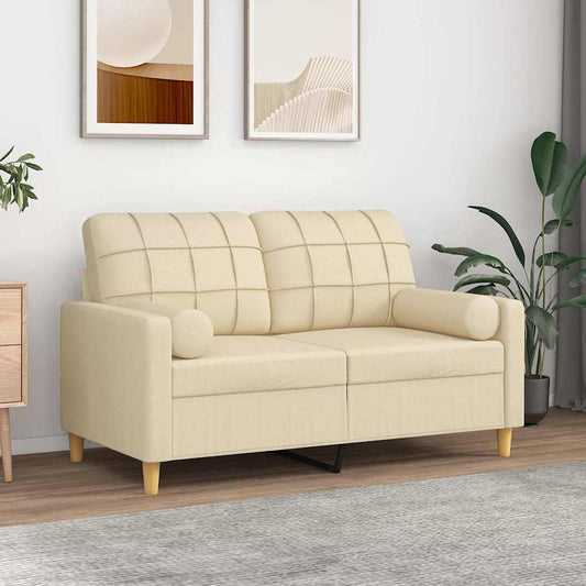 Cuscini Decorativi 2 pz Crema Ø15x50 cm in Tessuto